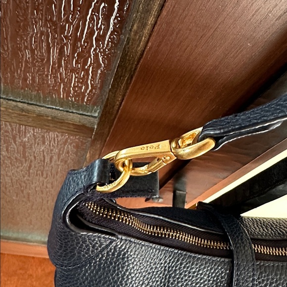 Ralph Lauren Polo ID Leather Mini Shoulder Bag Dark blue. Retail $498 - Picture 9 of 14